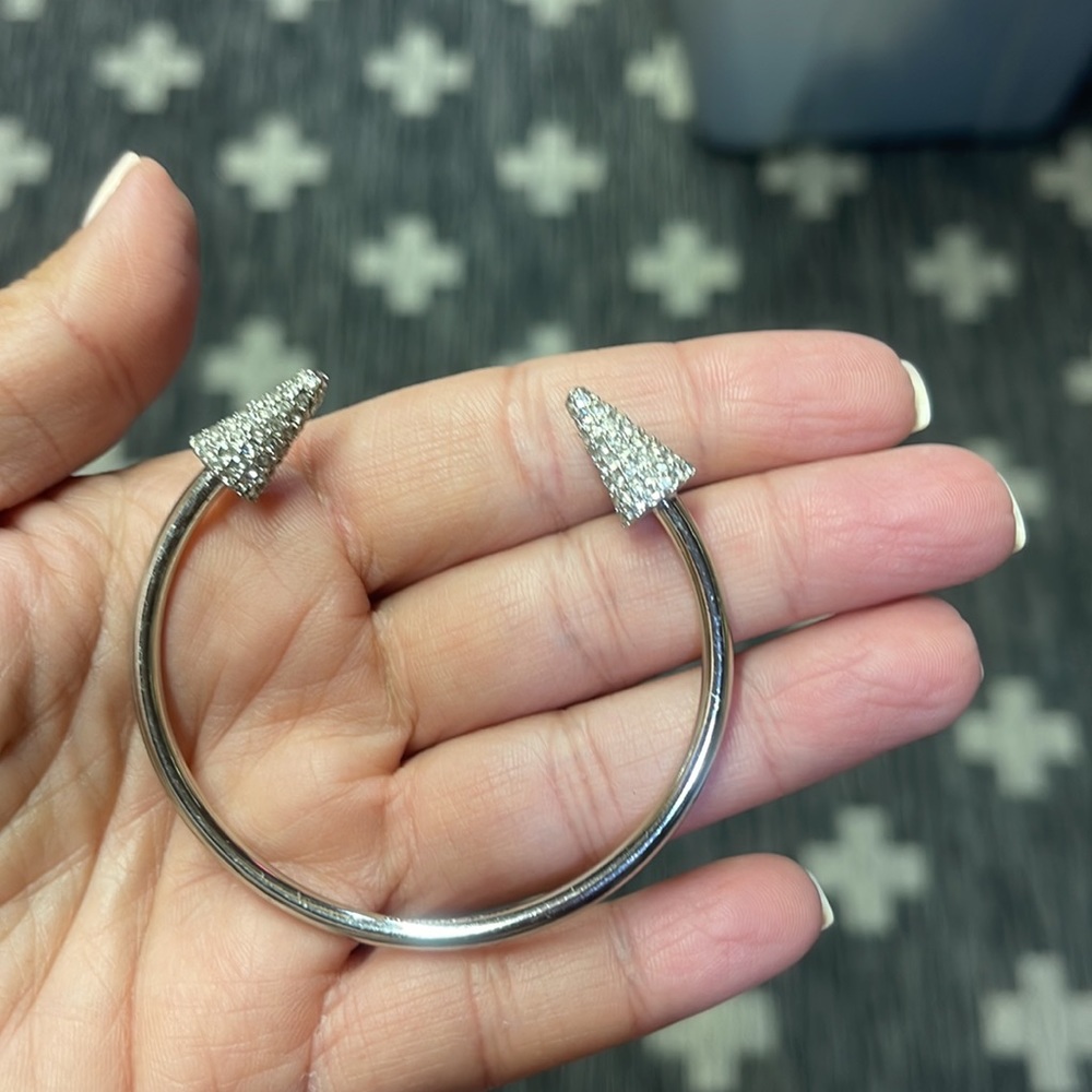 Rhinestone Silver Cuff - Picture 4 of 4